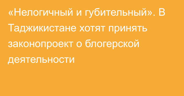 «Нелогичный и губительный». В Таджикистане хотят принять законопроект о блогерской деятельности