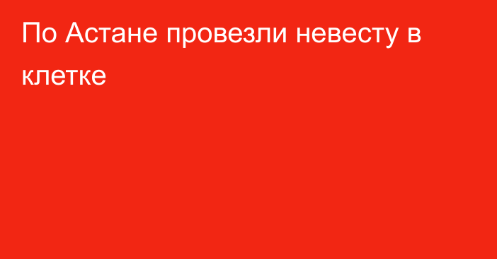 По Астане провезли невесту в клетке