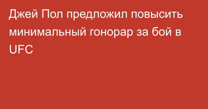 Джей Пол предложил повысить минимальный гонорар за бой в UFC