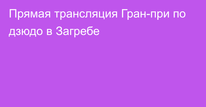 Прямая трансляция Гран-при по дзюдо в Загребе