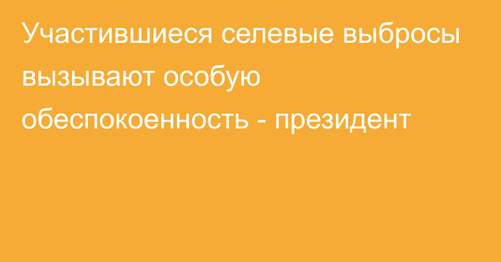 Участившиеся селевые выбросы вызывают особую обеспокоенность - президент