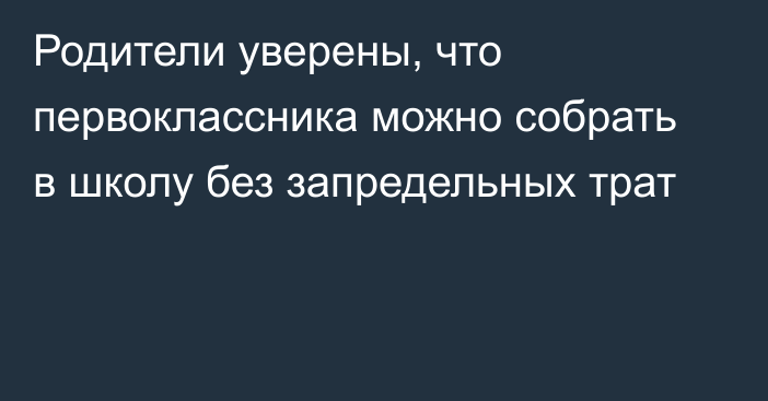 Родители уверены, что первоклассника можно собрать в школу без запредельных трат