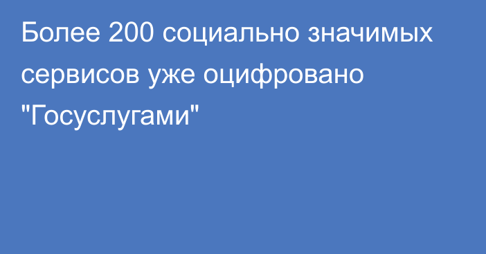 Более 200 социально значимых сервисов уже оцифровано 