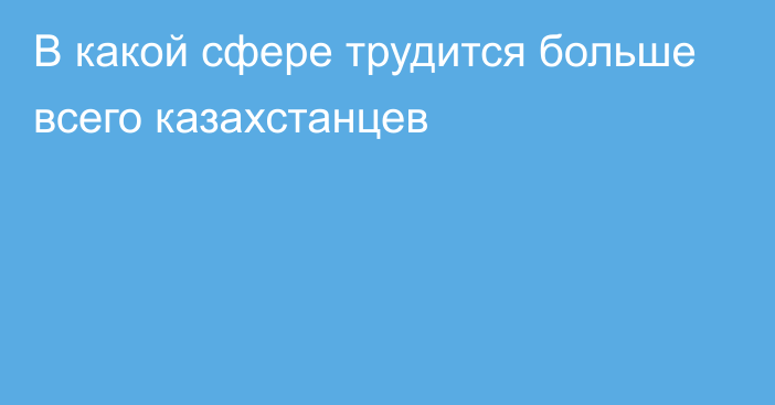 В какой сфере трудится больше всего казахстанцев