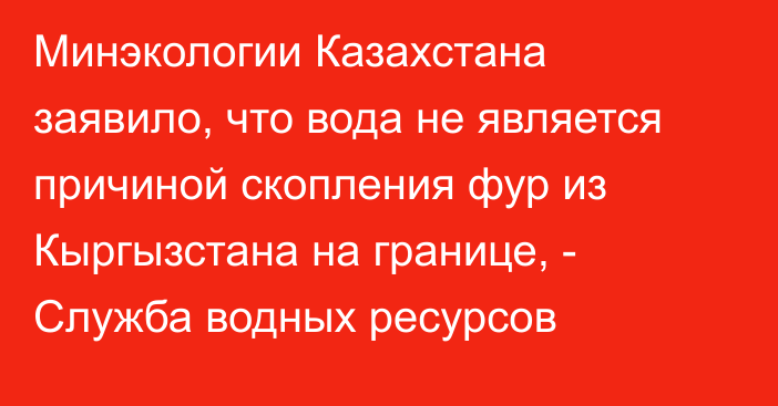 Минэкологии Казахстана заявило, что вода не является причиной скопления фур из Кыргызстана на границе, - Служба водных ресурсов