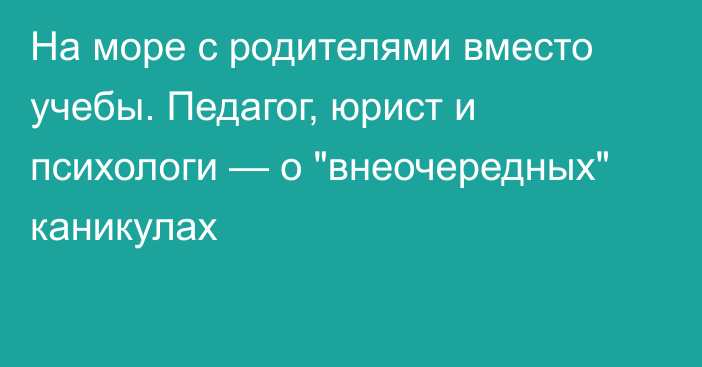 На море с родителями вместо учебы. Педагог, юрист и психологи — о 