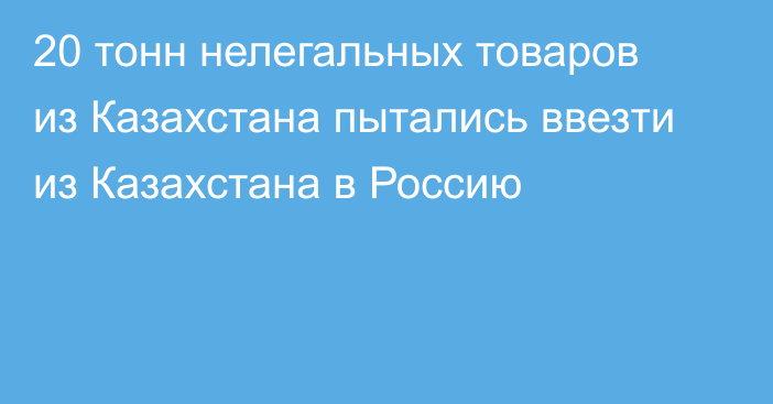 20 тонн нелегальных товаров из Казахстана пытались ввезти из Казахстана в Россию