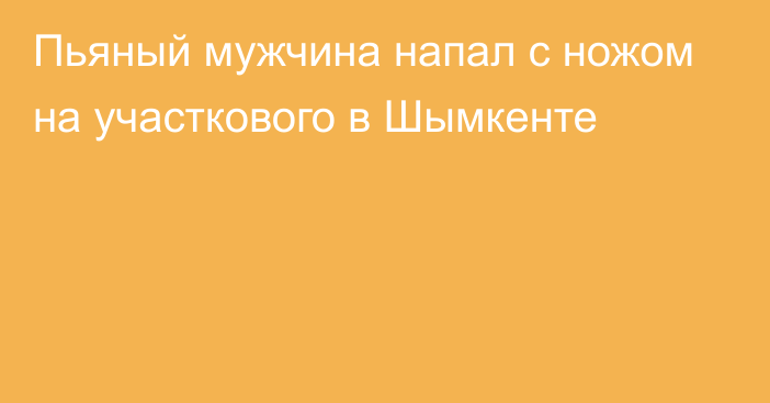 Пьяный мужчина напал с ножом на участкового в Шымкенте