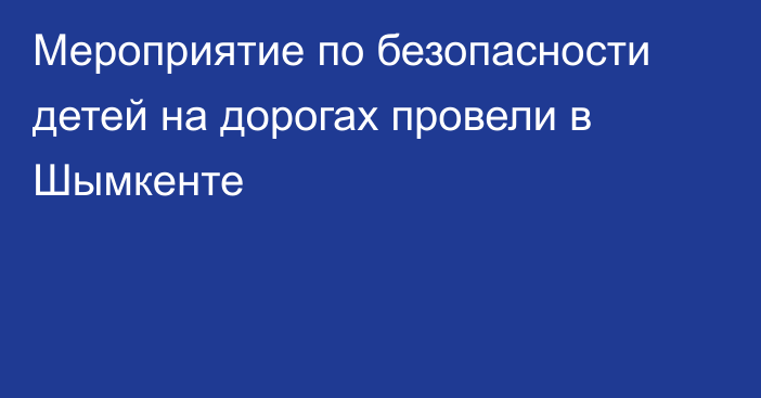 Мероприятие по безопасности детей на дорогах провели в Шымкенте