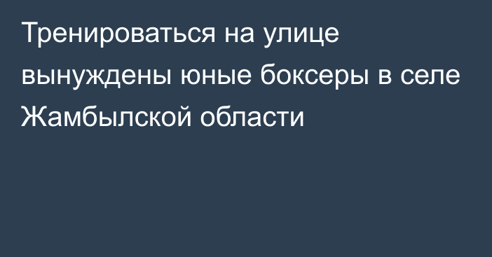 Тренироваться на улице вынуждены юные боксеры в селе Жамбылской области