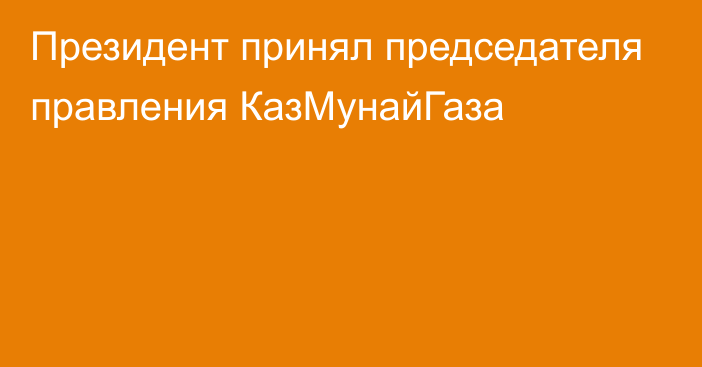 Президент принял председателя правления КазМунайГаза