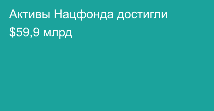 Активы Нацфонда достигли $59,9 млрд