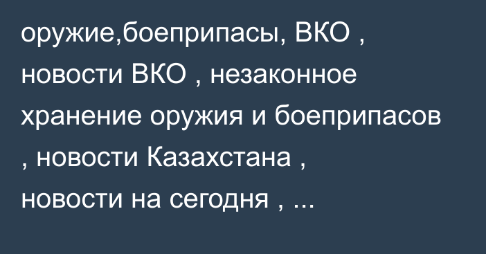 оружие,боеприпасы, ВКО , новости ВКО , незаконное хранение оружия и боеприпасов , новости Казахстана , новости на сегодня , актуальные новости