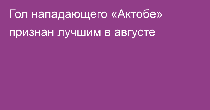 Гол нападающего «Актобе» признан лучшим в августе