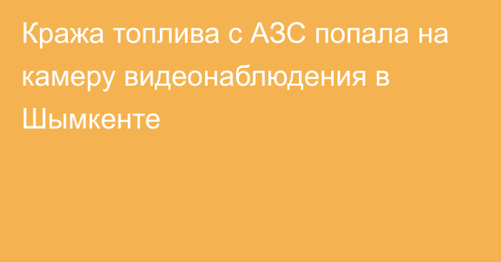 Кража топлива с АЗС попала на камеру видеонаблюдения в Шымкенте