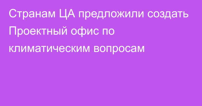 Странам ЦА предложили создать Проектный офис по климатическим вопросам