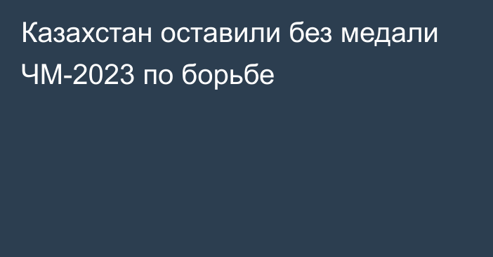 Казахстан оставили без медали ЧМ-2023 по борьбе