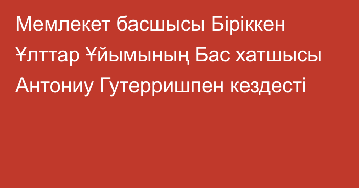 Мемлекет басшысы Біріккен Ұлттар Ұйымының Бас хатшысы Антониу Гутерришпен кездесті