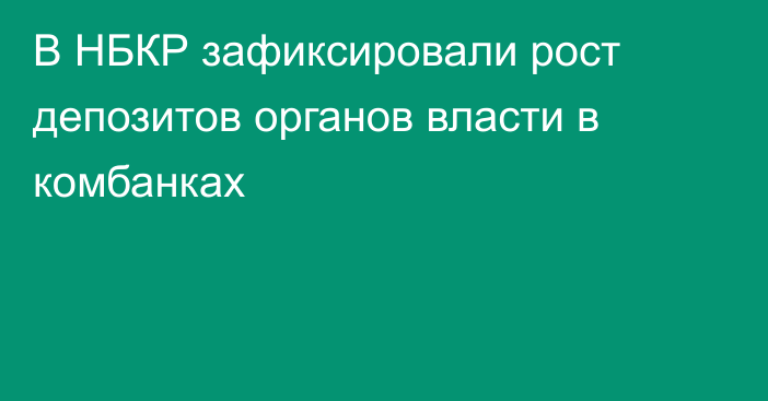 В НБКР зафиксировали рост депозитов органов власти в комбанках