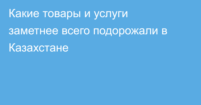 Какие товары и услуги заметнее всего подорожали в Казахстане