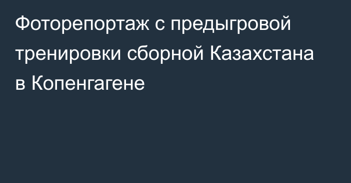 Фоторепортаж с предыгровой тренировки сборной Казахстана в Копенгагене