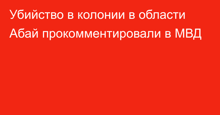 Убийство в колонии в области Абай прокомментировали в МВД