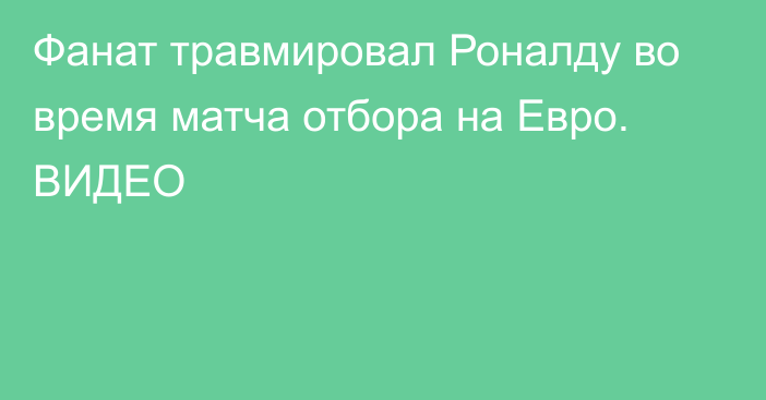 Фанат травмировал Роналду во время матча отбора на Евро. ВИДЕО