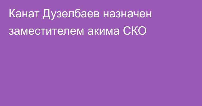 Канат Дузелбаев назначен заместителем акима СКО