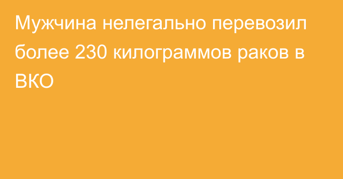 Мужчина нелегально перевозил более 230 килограммов раков в ВКО