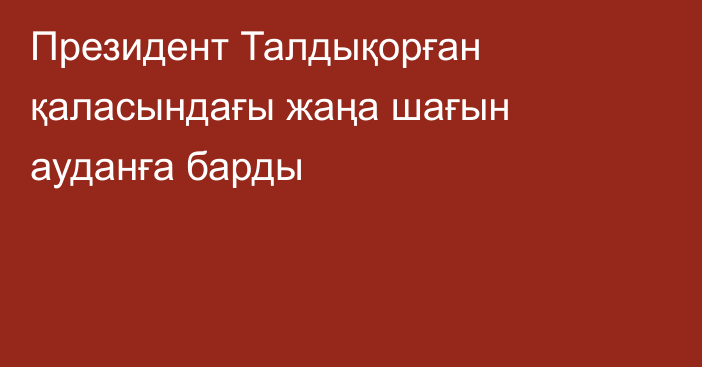 Президент Талдықорған қаласындағы жаңа шағын ауданға барды