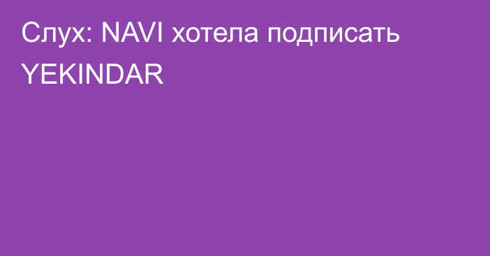 Слух: NAVI хотела подписать YEKINDAR