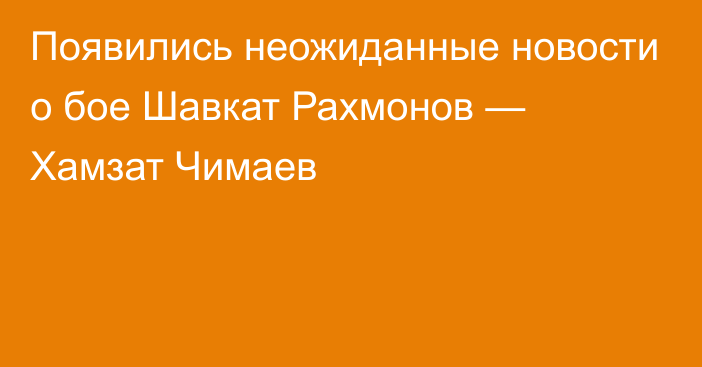 Появились неожиданные новости о бое Шавкат Рахмонов — Хамзат Чимаев