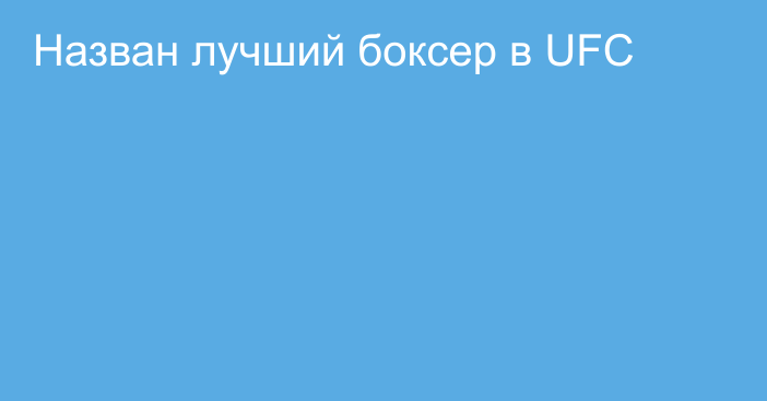 Назван лучший боксер в UFC