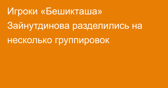 Игроки «Бешикташа» Зайнутдинова разделились на несколько группировок