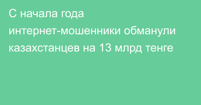 С начала года интернет-мошенники обманули казахстанцев на 13 млрд тенге