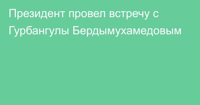 Президент провел встречу с Гурбангулы Бердымухамедовым