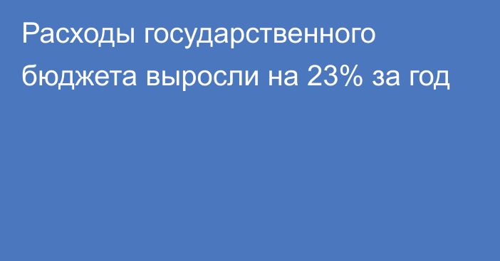 Расходы государственного бюджета выросли на 23% за год