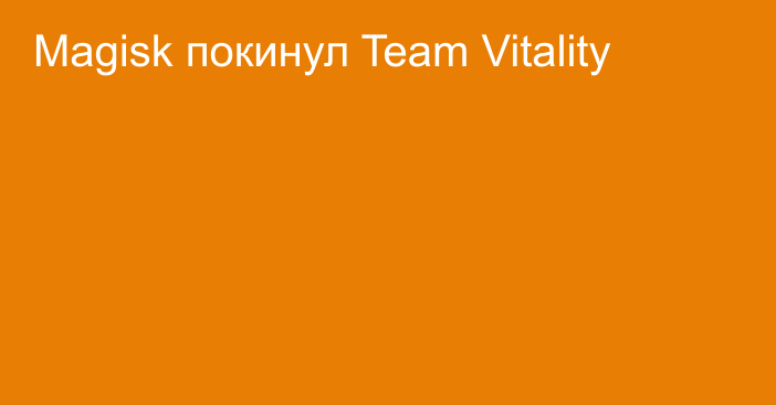 Magisk покинул Team Vitality