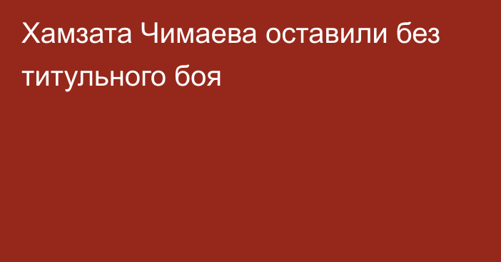 Хамзата Чимаева оставили без титульного боя