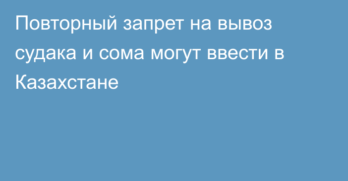 Повторный запрет на вывоз судака и сома могут ввести в Казахстане