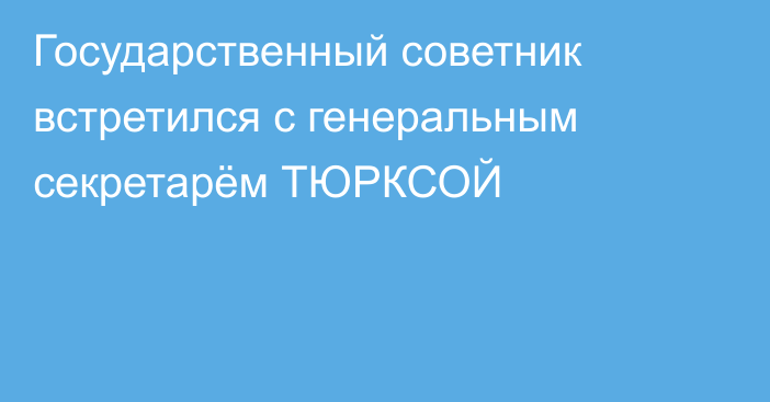 Государственный советник встретился  с генеральным секретарём ТЮРКСОЙ