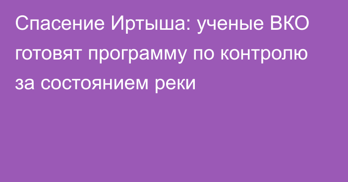 Спасение Иртыша: ученые ВКО готовят программу по контролю за состоянием реки