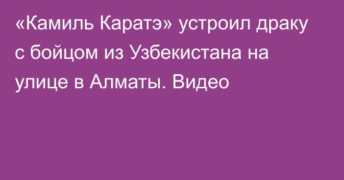 «Камиль Каратэ» устроил драку с бойцом из Узбекистана на улице в Алматы. Видео