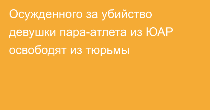 Осужденного за убийство девушки пара-атлета из ЮАР освободят из тюрьмы