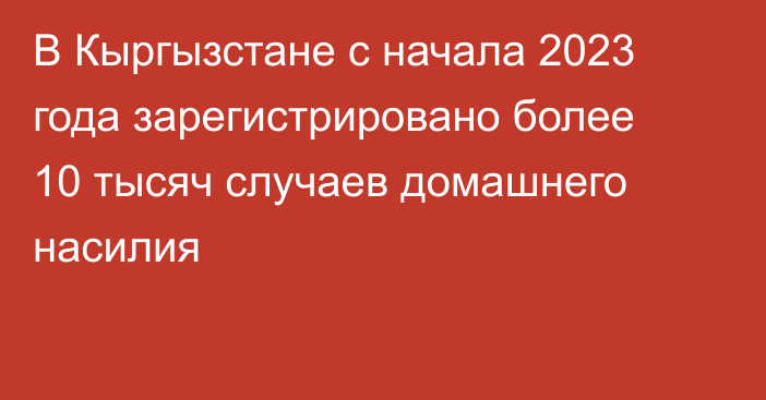 В Кыргызстане с начала 2023 года зарегистрировано более 10 тысяч случаев домашнего насилия