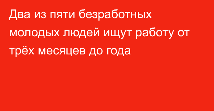 Два из пяти безработных молодых людей ищут работу от трёх месяцев до года