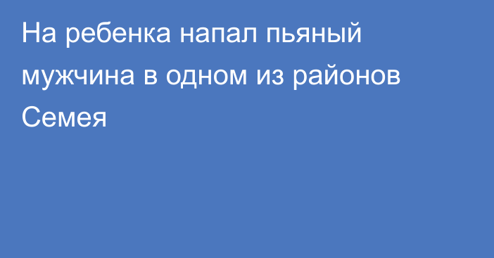 На ребенка напал пьяный мужчина в одном из районов Семея