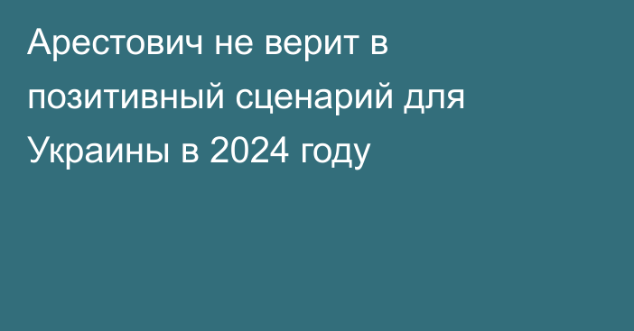 Арестович не верит в позитивный сценарий для Украины в 2024 году