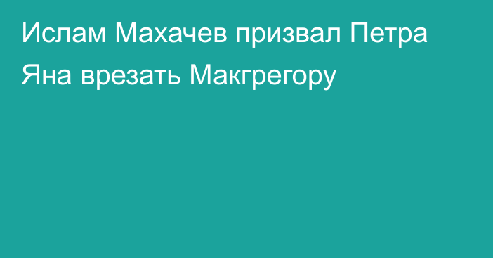 Ислам Махачев призвал Петра Яна врезать Макгрегору