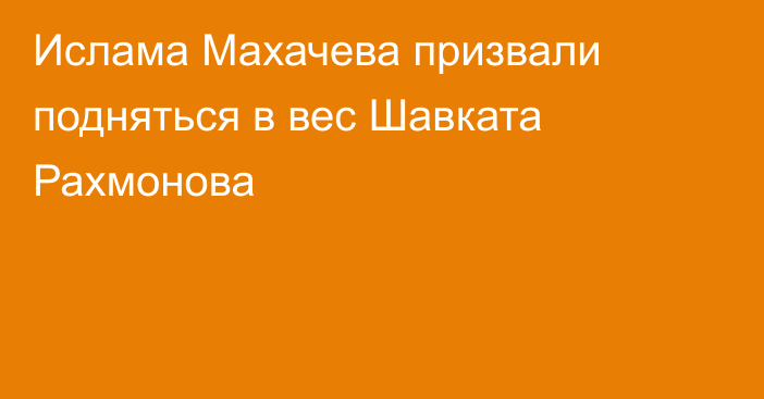 Ислама Махачева призвали подняться в вес Шавката Рахмонова